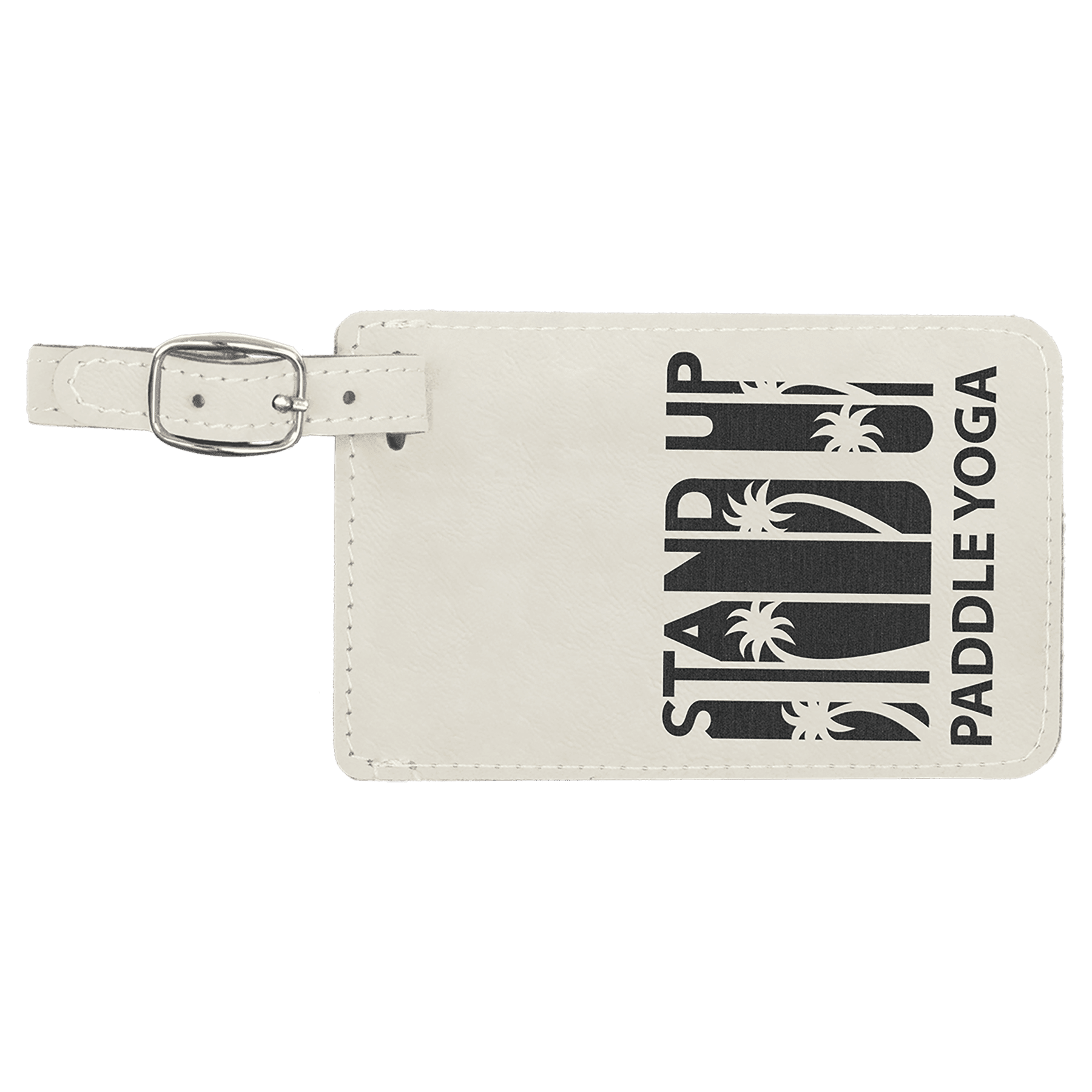 Leatherette Luggage Tag 4 1/4" x 2 3/4" / White
