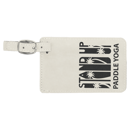 Leatherette Luggage Tag 4 1/4" x 2 3/4" / White