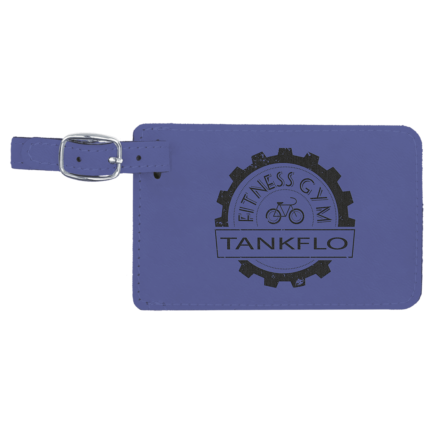 Leatherette Luggage Tag 4 1/4" x 2 3/4" / Purple