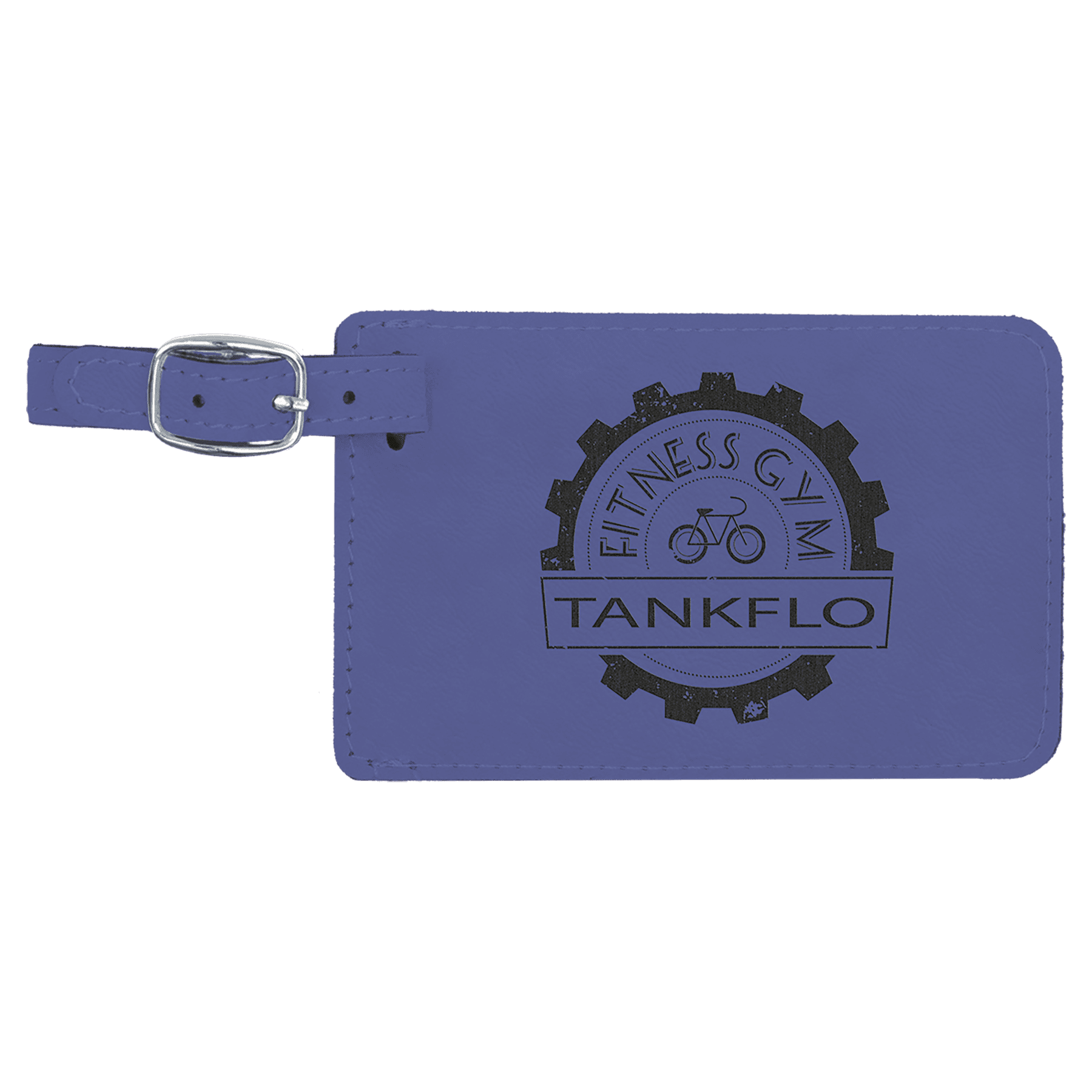 Leatherette Luggage Tag 4 1/4" x 2 3/4" / Purple