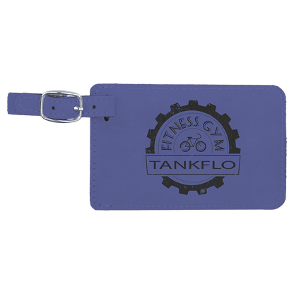 Leatherette Luggage Tag 4 1/4" x 2 3/4" / Purple