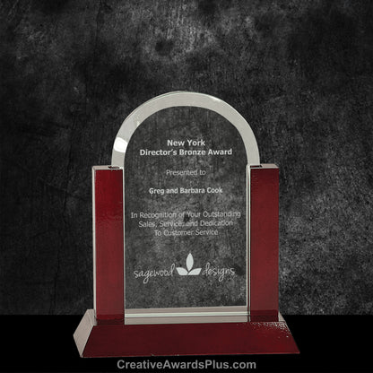 Domed Glass Rosewood Award 7" / Rosewood