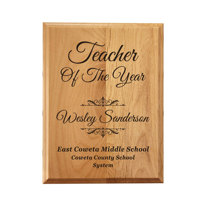 Genuine Red Alder Plaque 9" x 12" / Alder