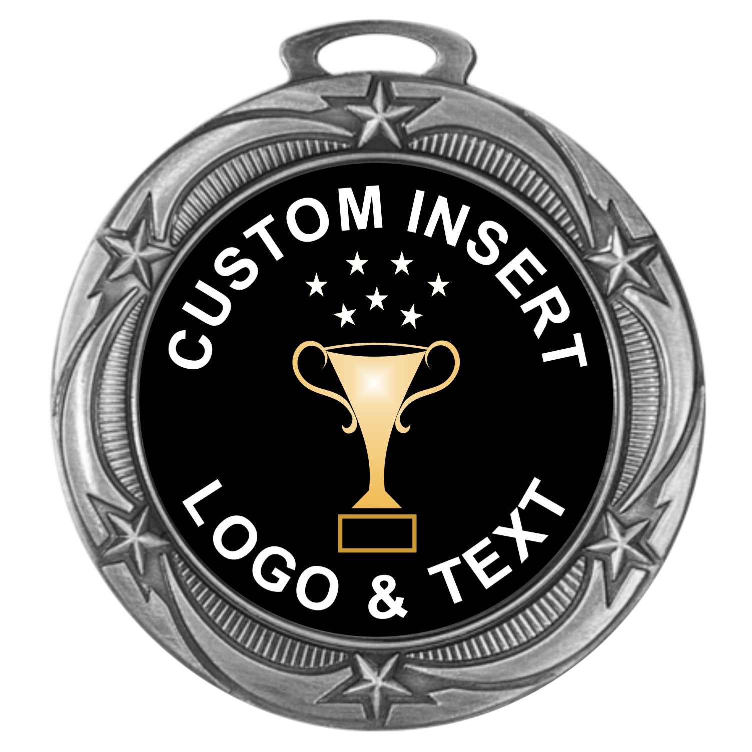 Starry Custom Insert Medal 2.75" / Silver