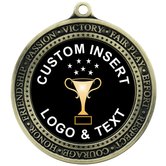 Inspire Custom Insert Medal 2.75" / Antique Gold