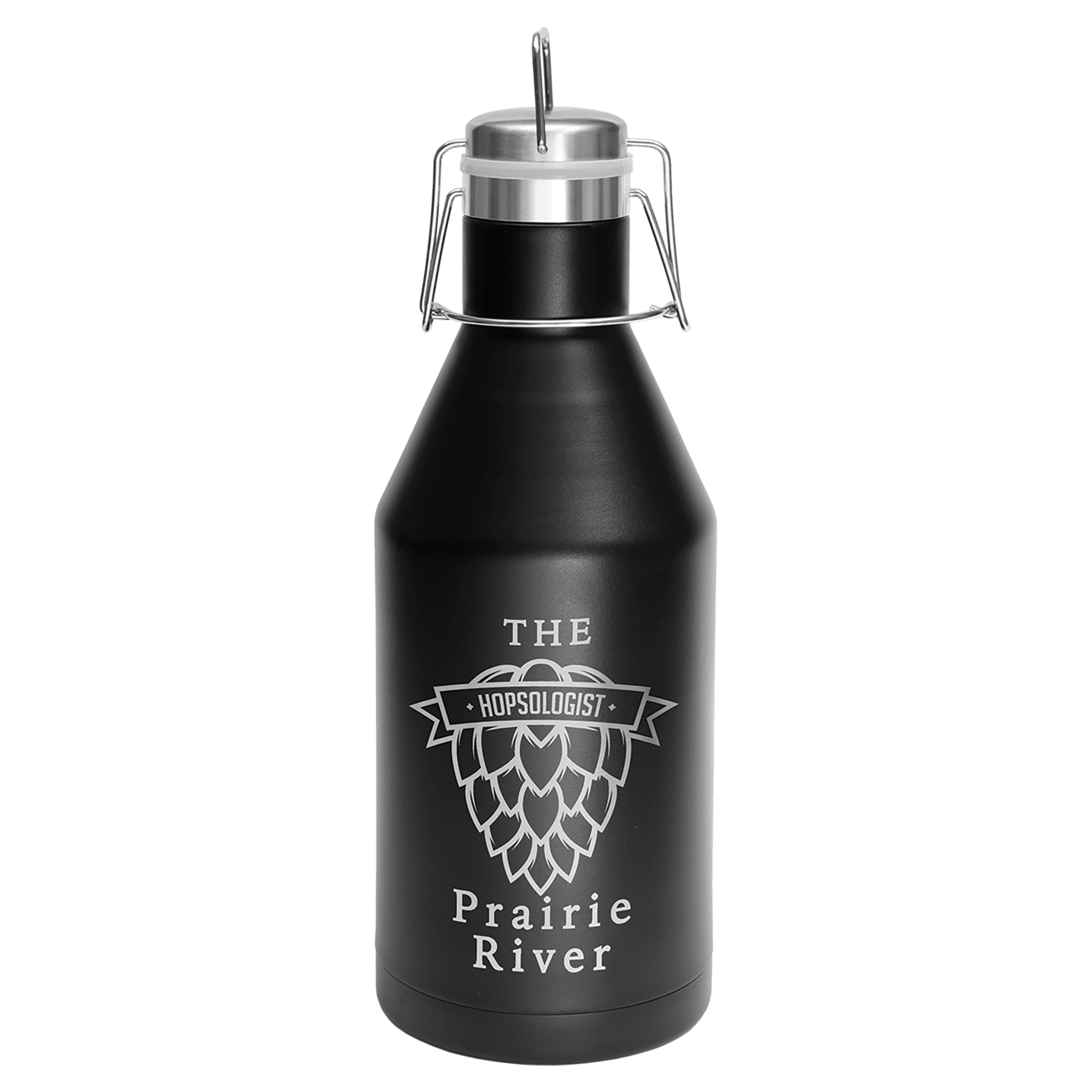 64 oz. Black Growler 64 oz. - 13.25" / Black/Silver
