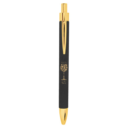 Leatherette Pen 5.3125" / Black/Gold