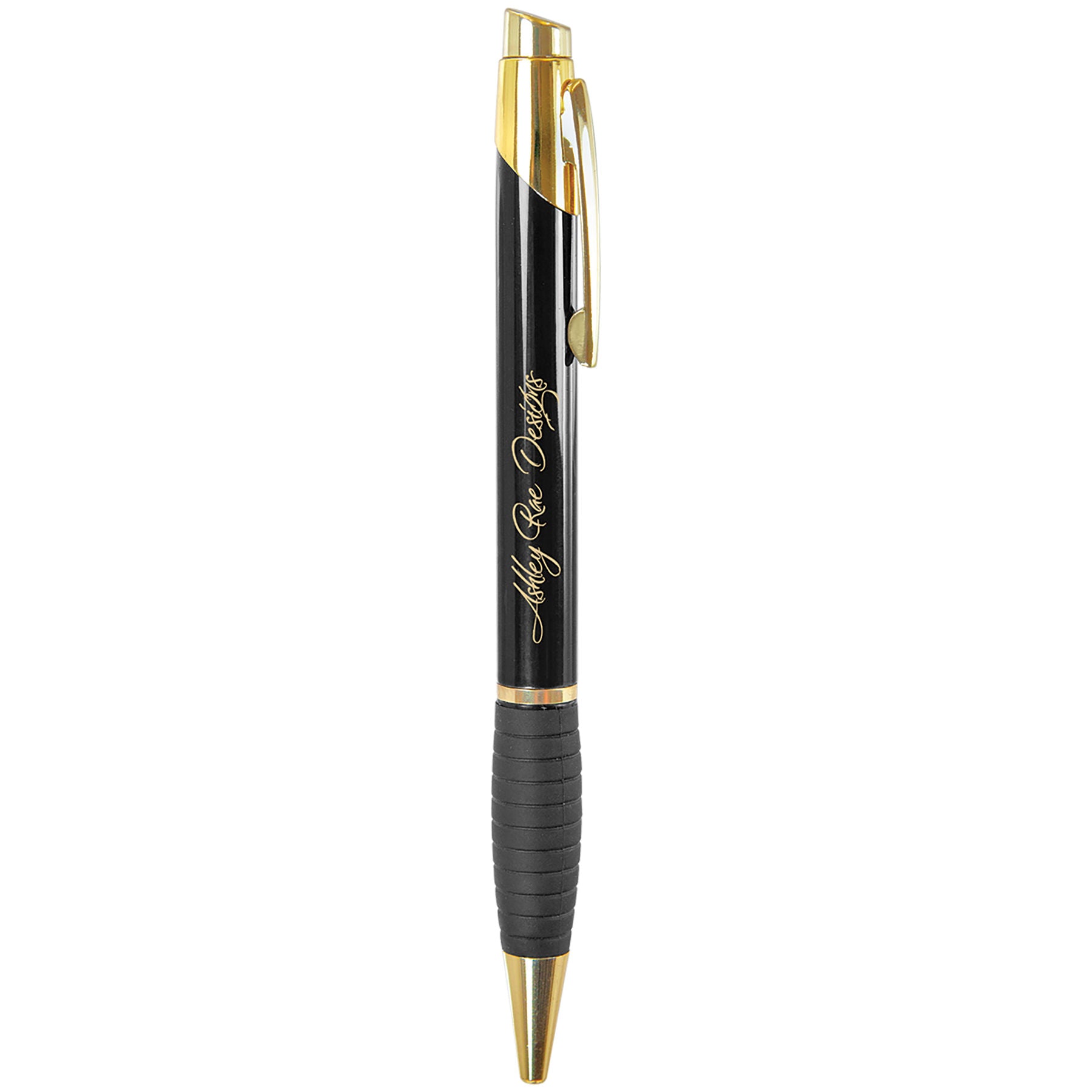 Gloss Ballpoint Pen W/Gripper 5.5" / Black