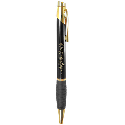 Gloss Ballpoint Pen W/Gripper 5.5" / Black
