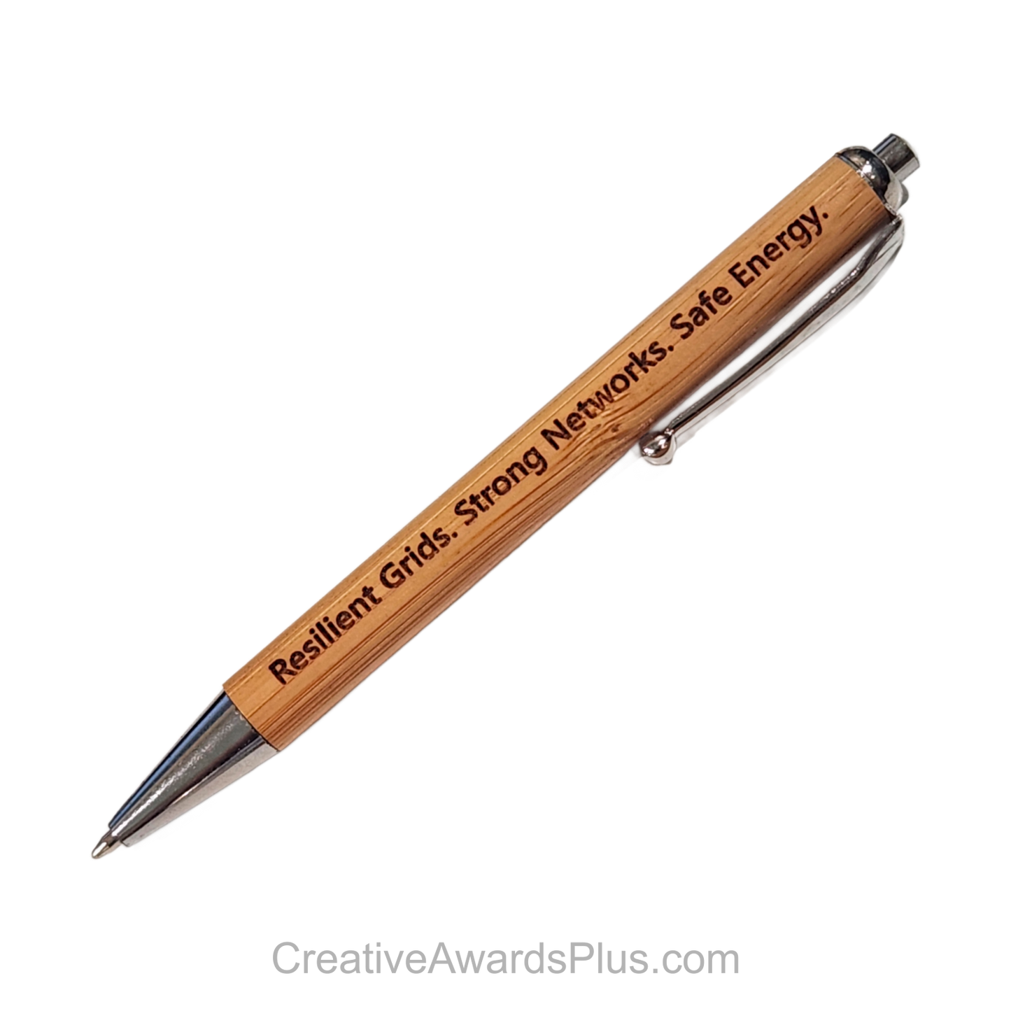 Bamboo W/Silver Trim Pen 5.25" / Bamboo