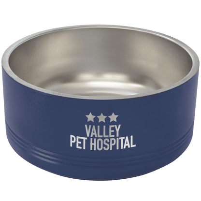 Pet Bowl 64 oz - 3.35" x 8" Diameter / Navy Blue