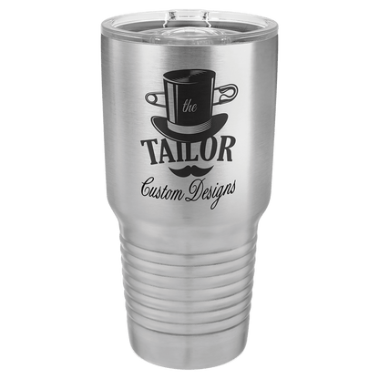 30 oz. Tumbler 30 oz. - 7.75" / Silver / Sliding Closure Lid