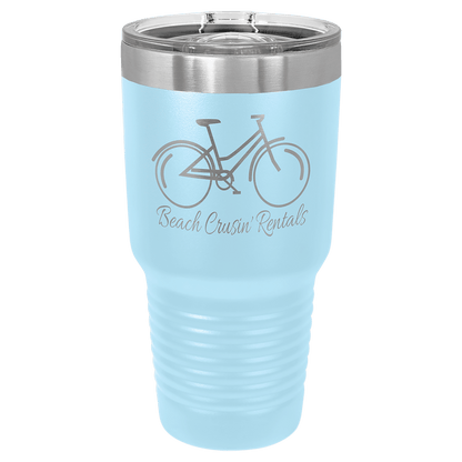 30 oz. Tumbler 30 oz. - 7.75" / Light Blue / Sliding Closure Lid
