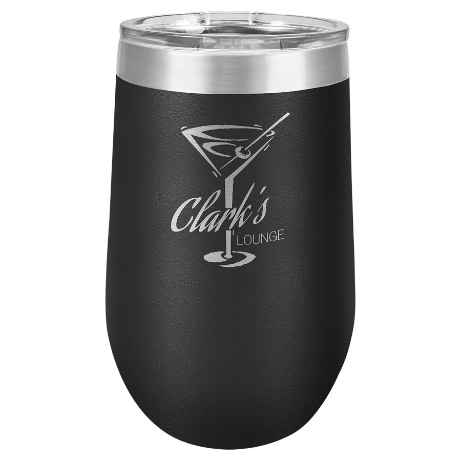 Stemless Wine Tumblers 16 oz. - 5.75" / Black