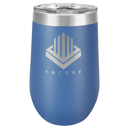 Stemless Wine Tumblers 16 oz. - 5.75" / Blue