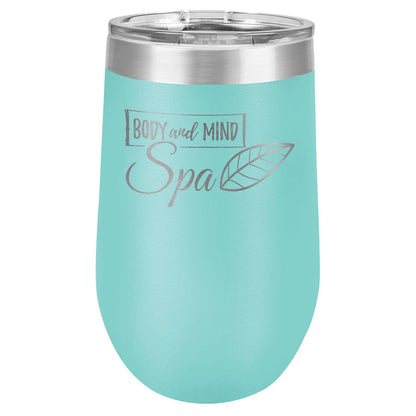 Stemless Wine Tumblers 16 oz. - 5.75" / Teal