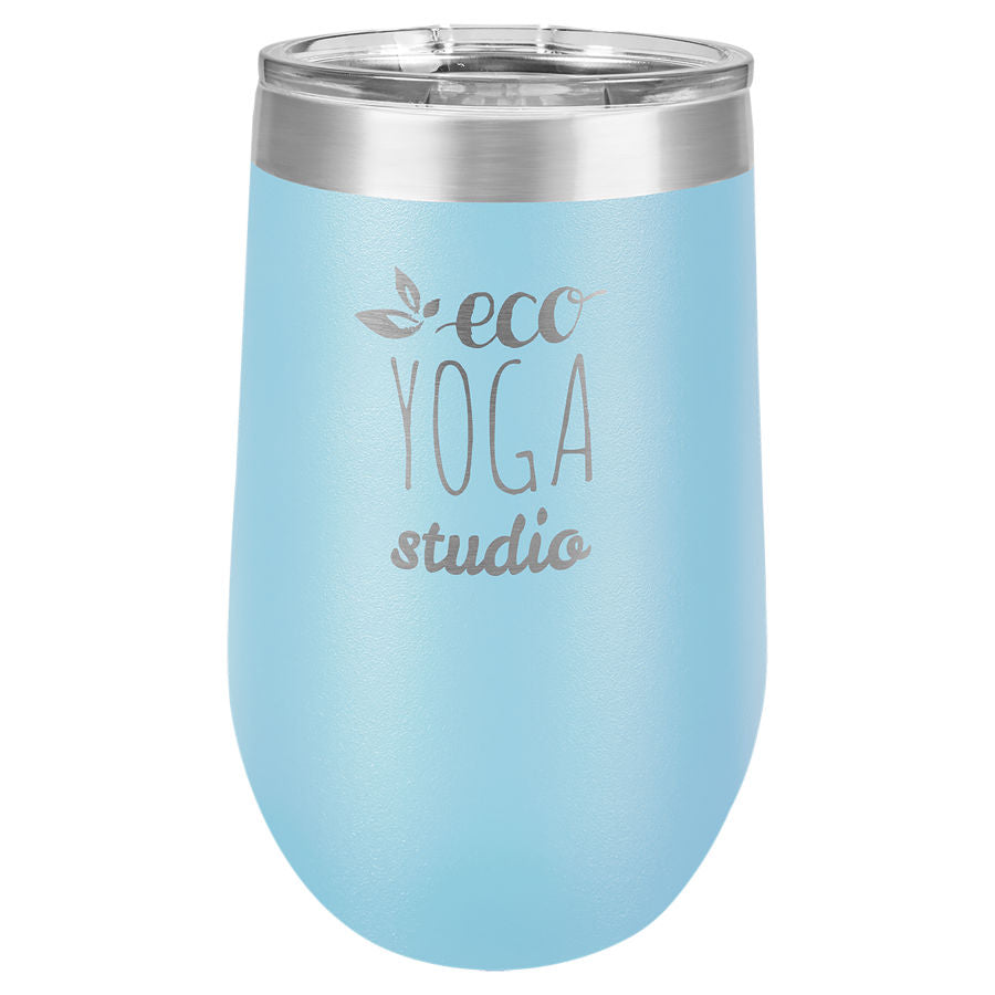 Stemless Wine Tumblers 16 oz. - 5.75" / Light Blue