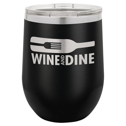 Stemless Wine Tumblers 12 oz. - 4.375" / Black