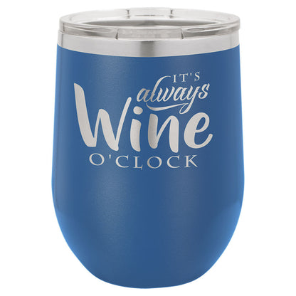Stemless Wine Tumblers 12 oz. - 4.375" / Blue