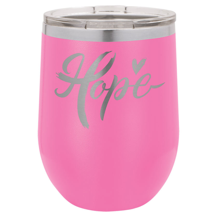Stemless Wine Tumblers 12 oz. - 4.375" / Pink