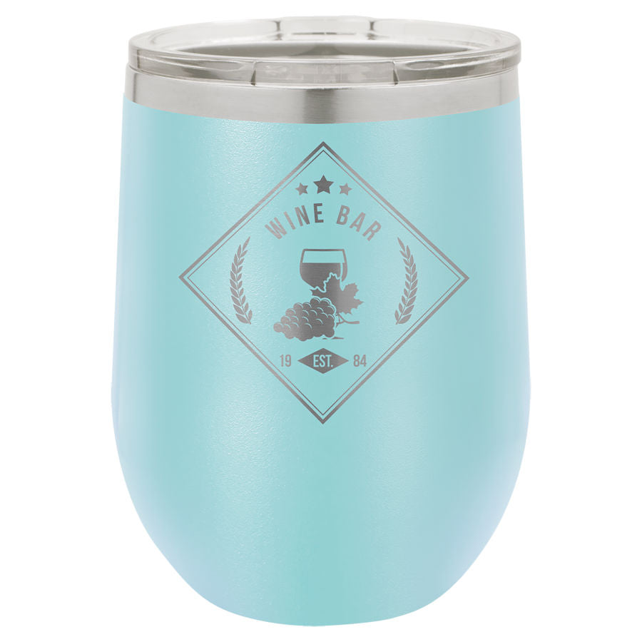 Stemless Wine Tumblers 12 oz. - 4.375" / Light Blue