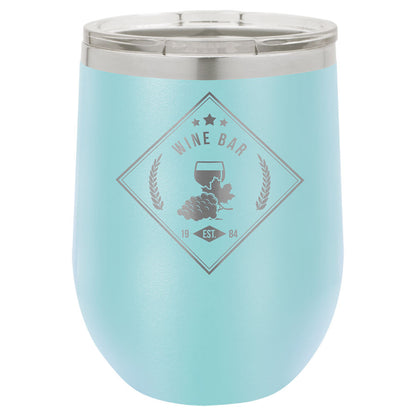 Stemless Wine Tumblers 12 oz. - 4.375" / Light Blue