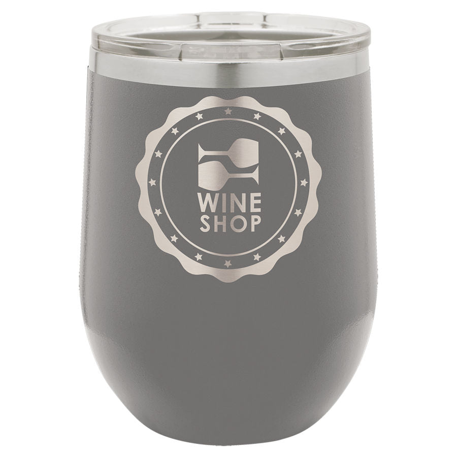 Stemless Wine Tumblers 12 oz. - 4.375" / Dark Grey