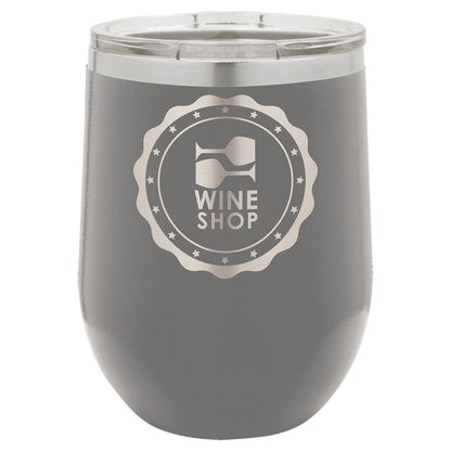Stemless Wine Tumblers 12 oz. - 4.375" / Dark Grey