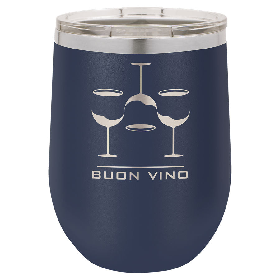 Stemless Wine Tumblers 12 oz. - 4.375" / Navy Blue
