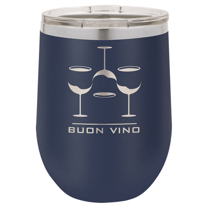 Stemless Wine Tumblers 12 oz. - 4.375" / Navy Blue