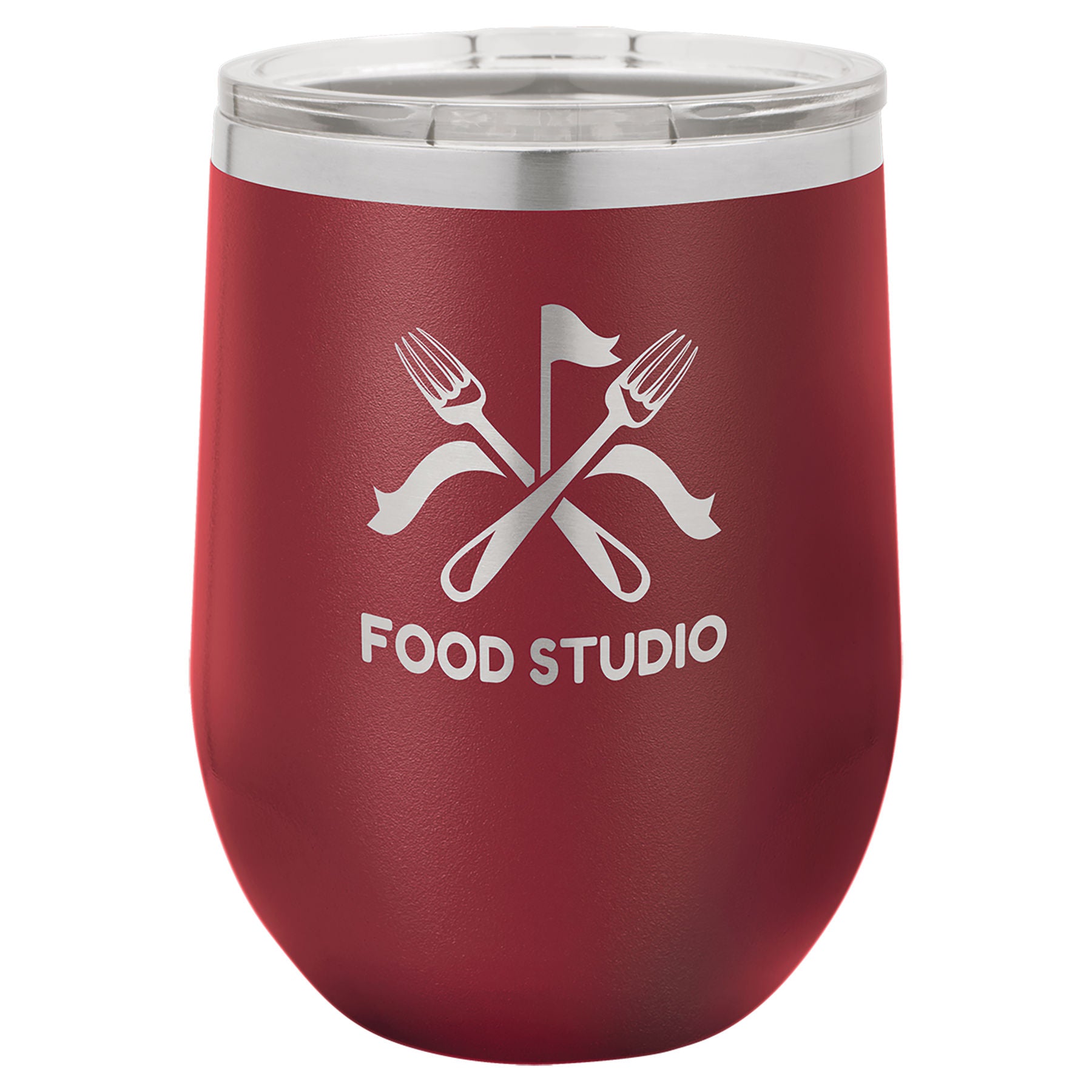 Stemless Wine Tumblers 12 oz. - 4.375" / Maroon