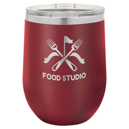 Stemless Wine Tumblers 12 oz. - 4.375" / Maroon