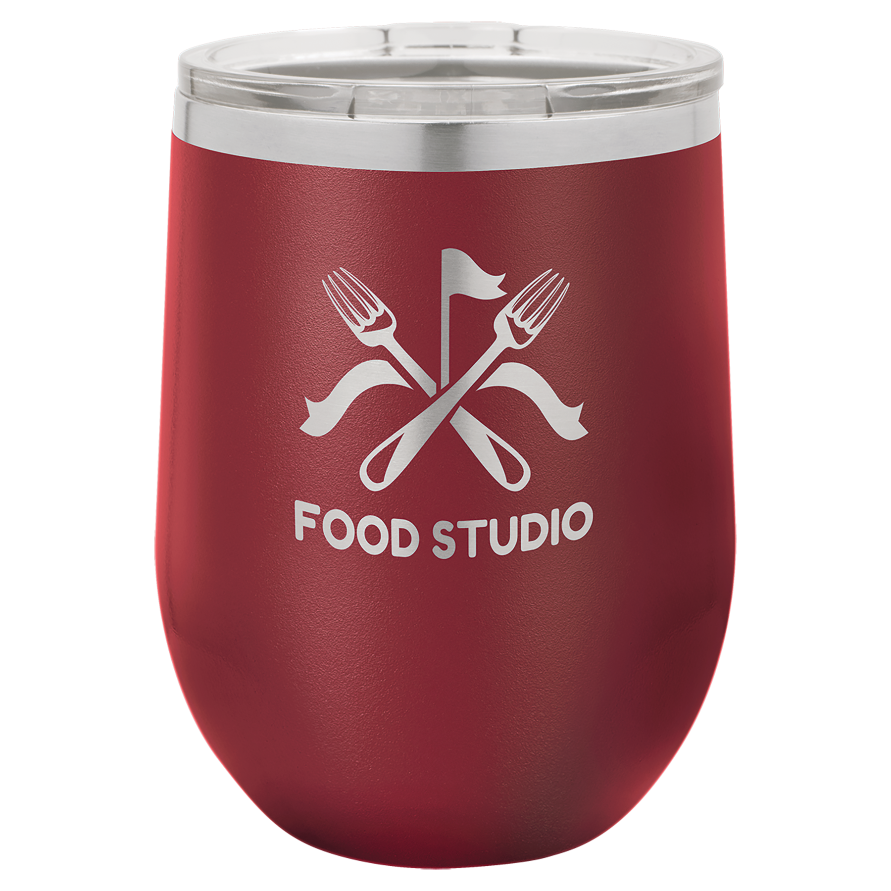 Stemless Wine Tumblers 12 oz. - 4.375" / Maroon