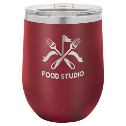 Stemless Wine Tumblers 12 oz. - 4.375" / Maroon