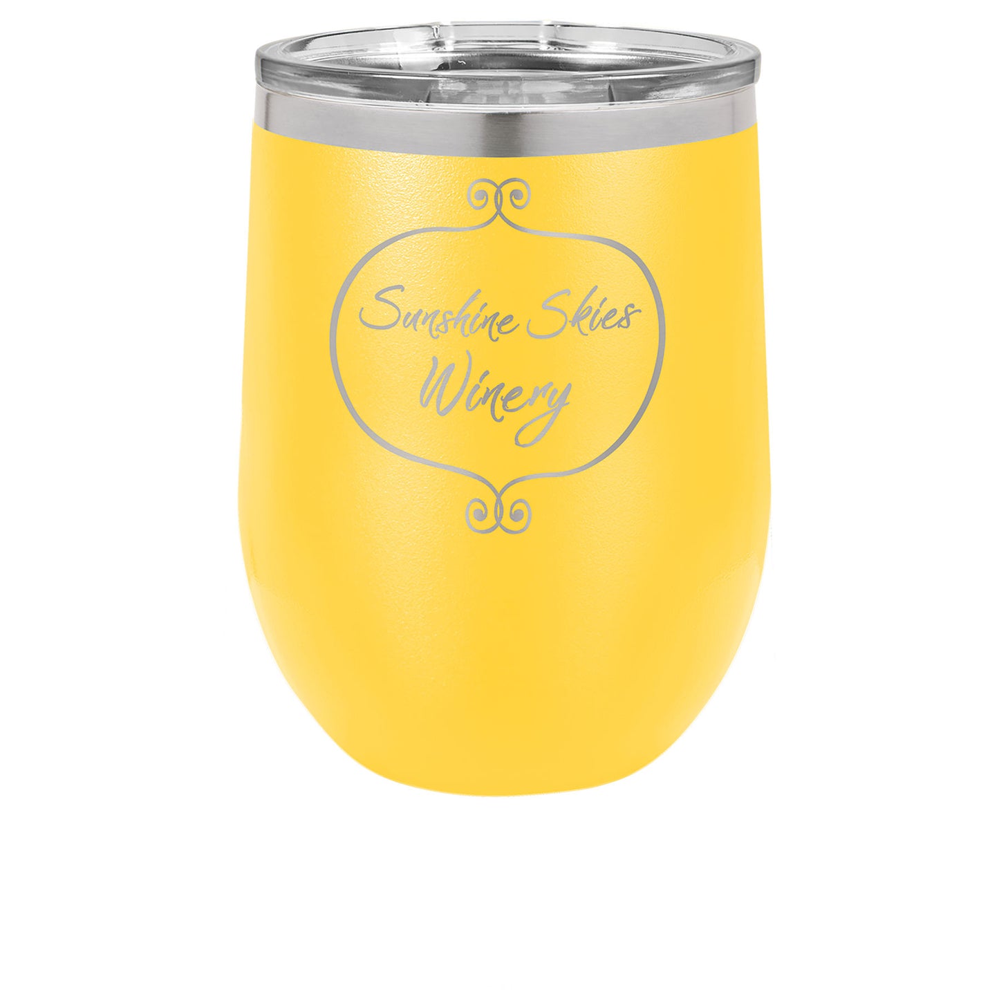 Stemless Wine Tumblers 12 oz. - 4.375" / Yellow