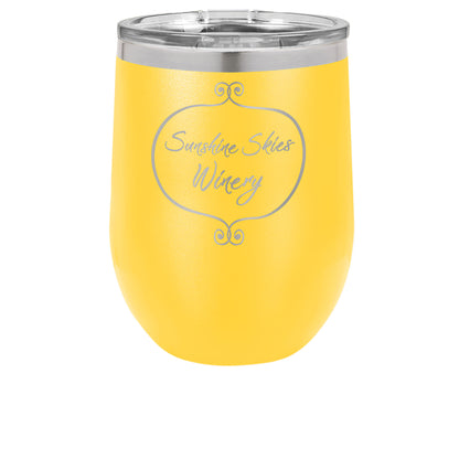 Stemless Wine Tumblers 12 oz. - 4.375" / Yellow