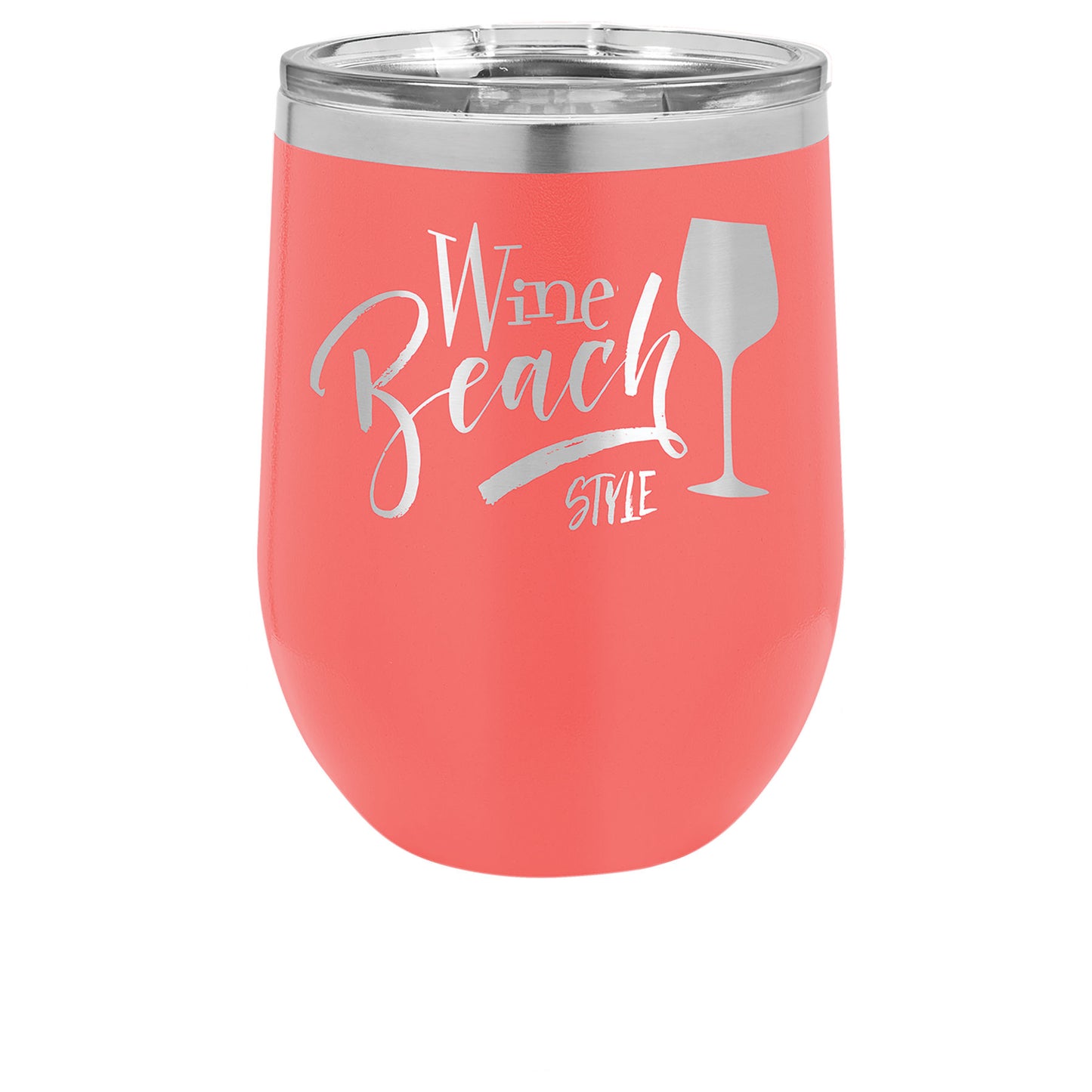 Stemless Wine Tumblers 12 oz. - 4.375" / Coral