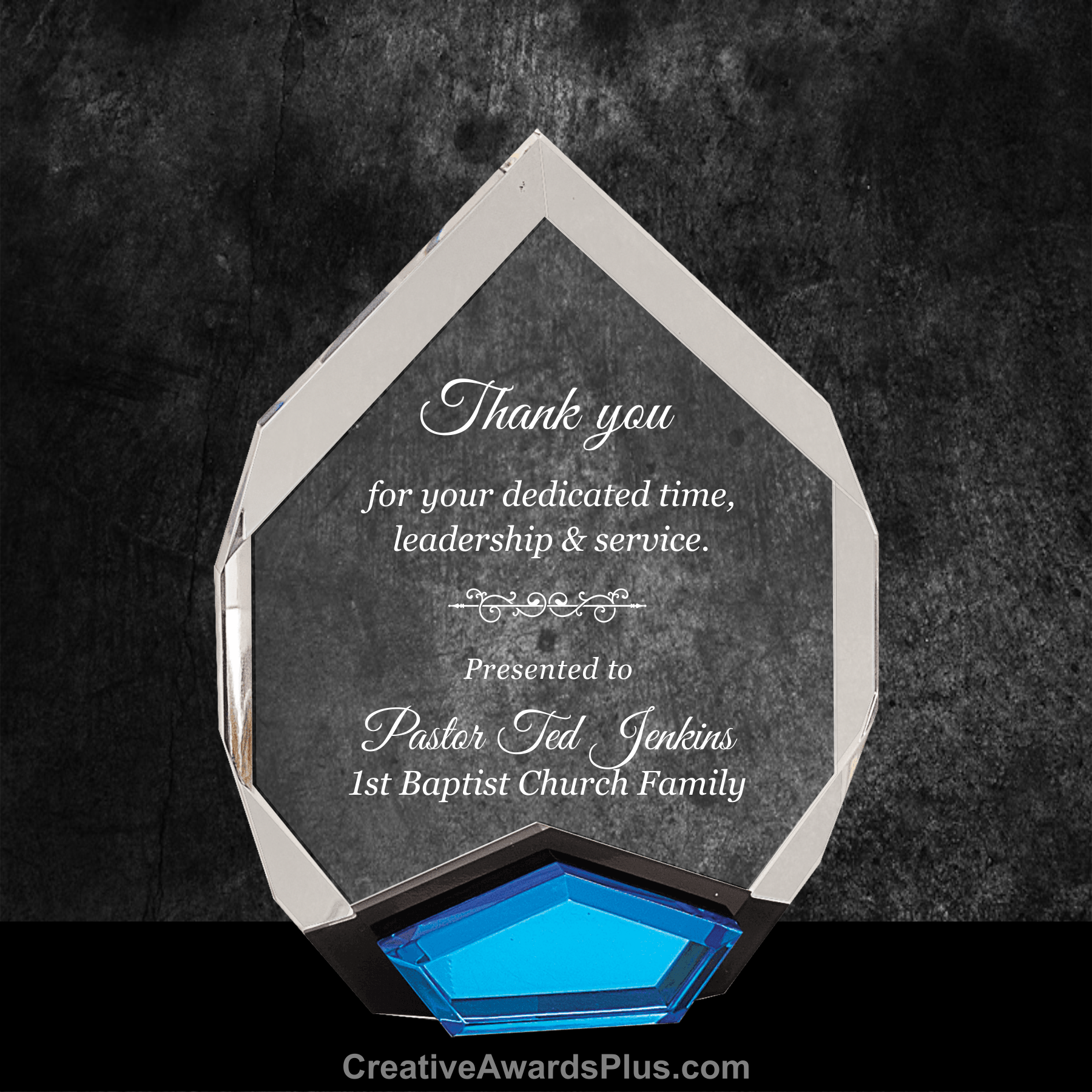 Marquis Blue Acrylic Award 8" / Blue