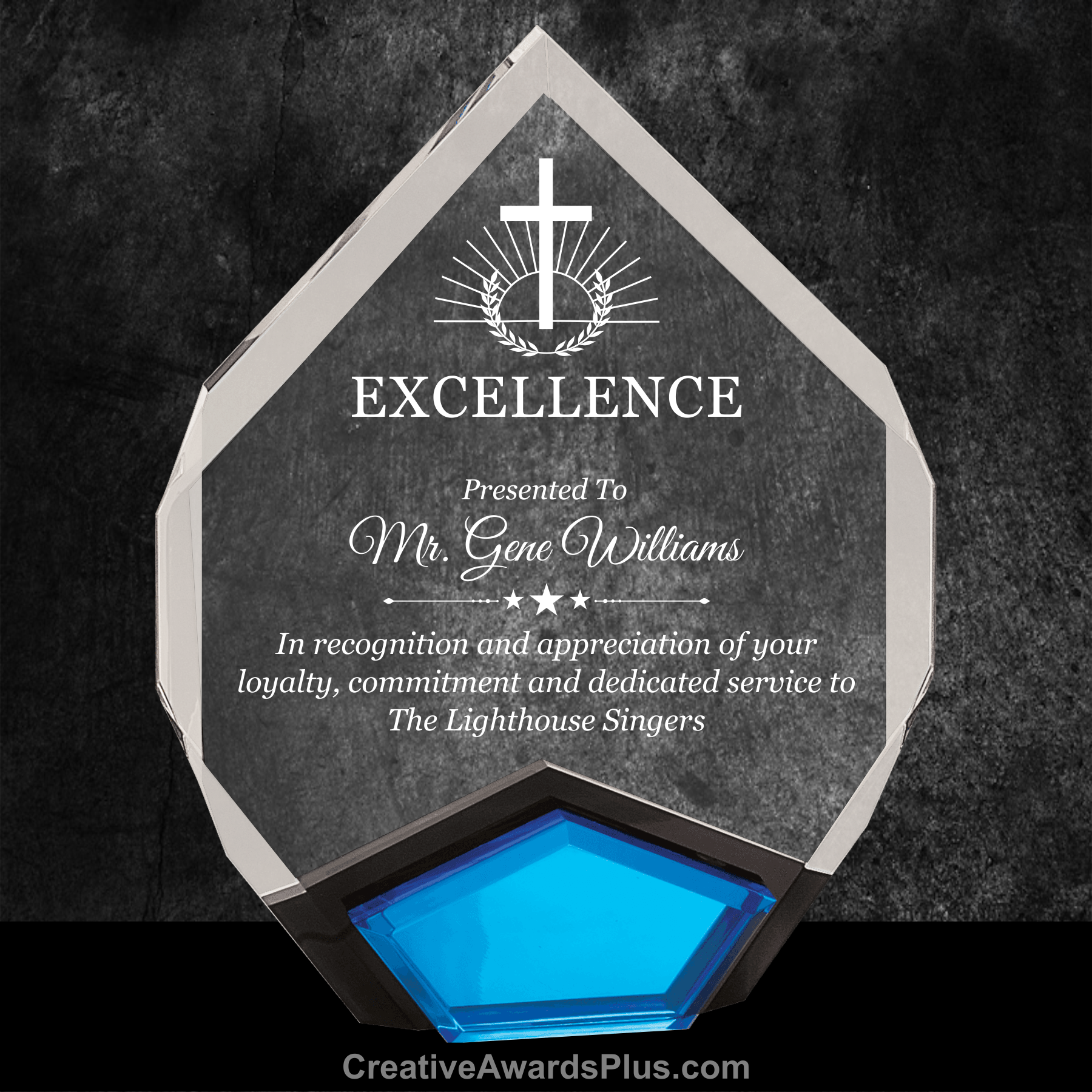 Marquis Blue Acrylic Award 9" / Blue