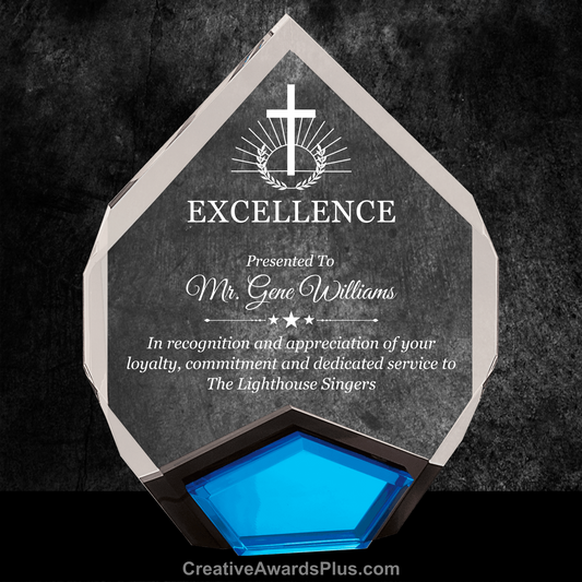 Marquis Blue Acrylic Award 9" / Blue