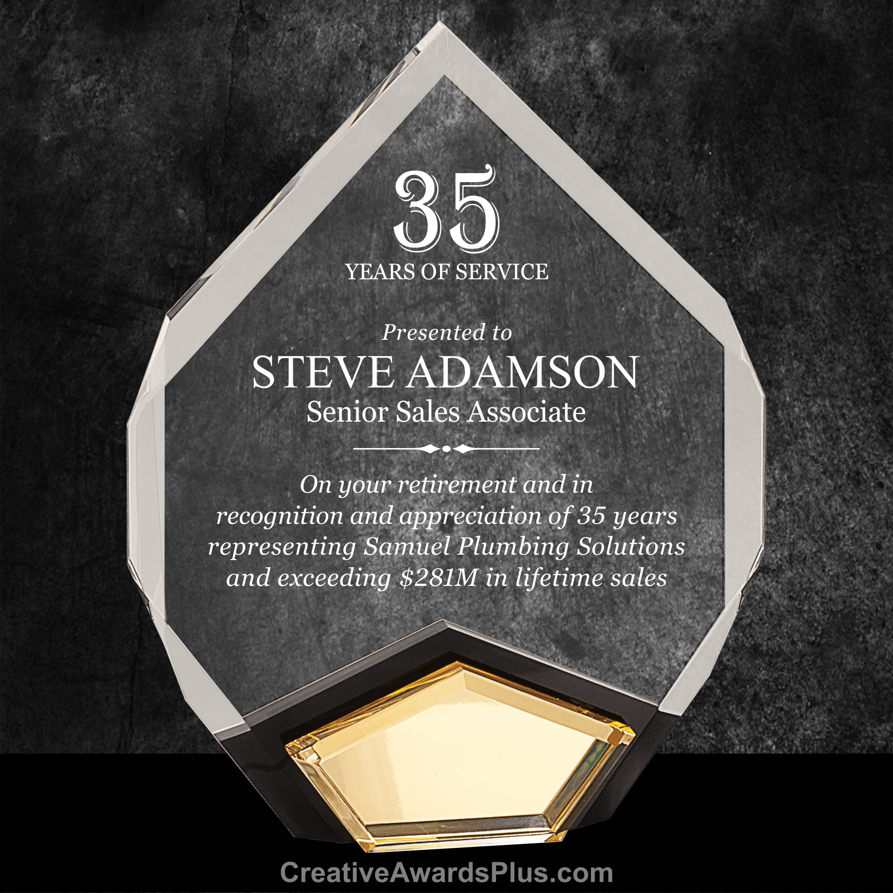 Marquis Gold Acrylic Award 9" / Gold