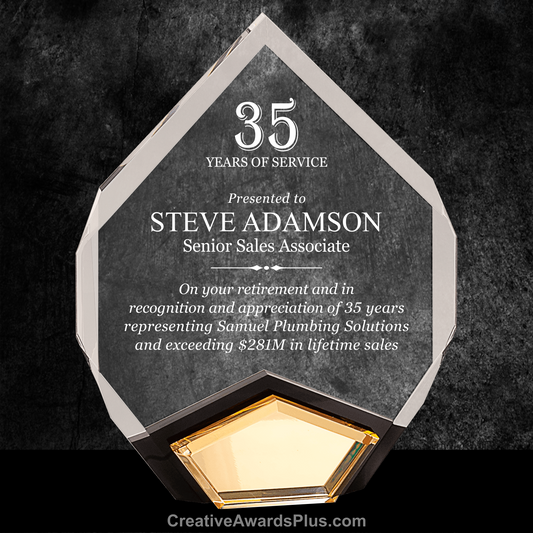 Marquis Gold Acrylic Award 9" / Gold