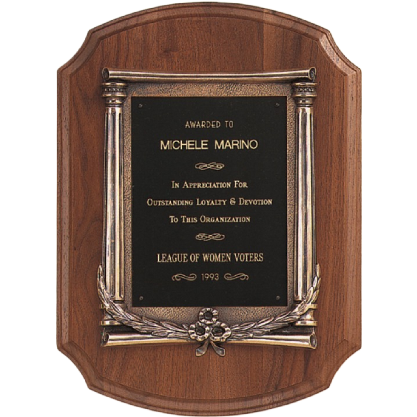 Cast Bronze Roman Walnut Plaque 11" x 15" / Walnut