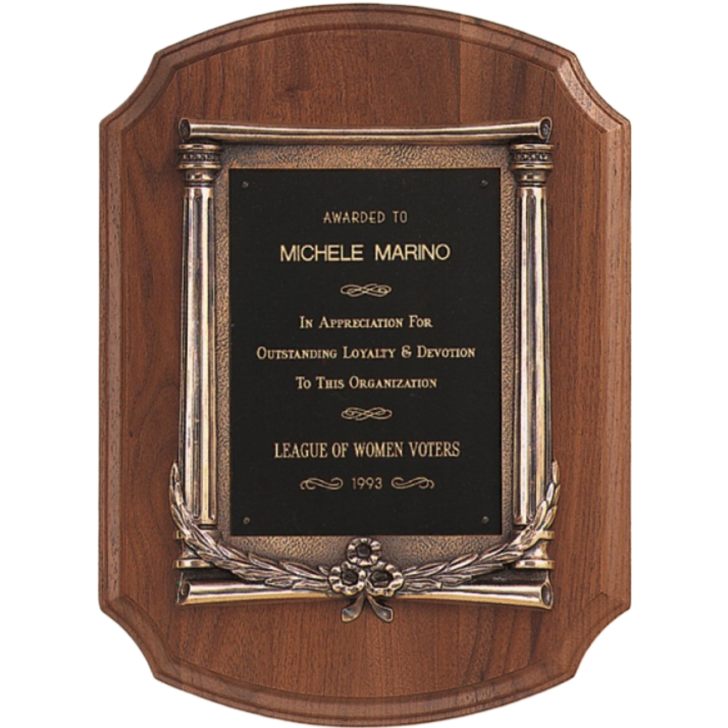 Cast Bronze Roman Walnut Plaque 11" x 15" / Walnut