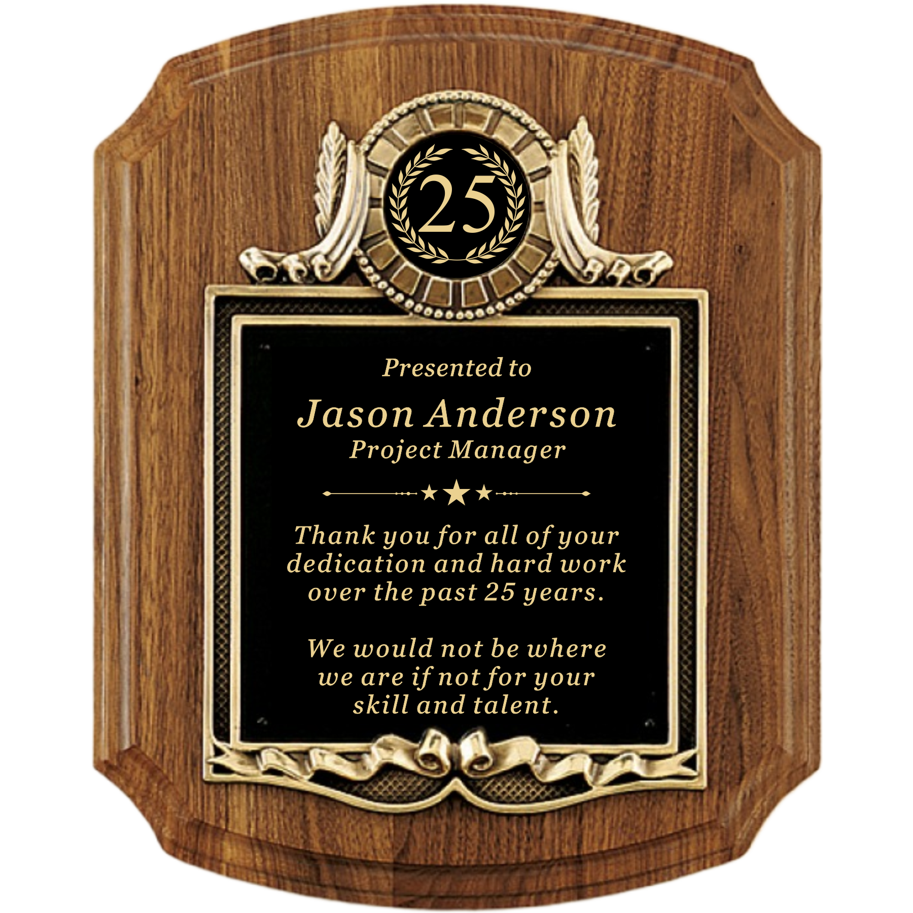 Cast Bronze Whitney Walnut Plaque 10.5" x 14" / Walnut