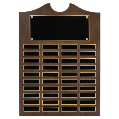 American Walnut Perpetual Plaque 1551 14" x 20" - 40 Plates / Walnut