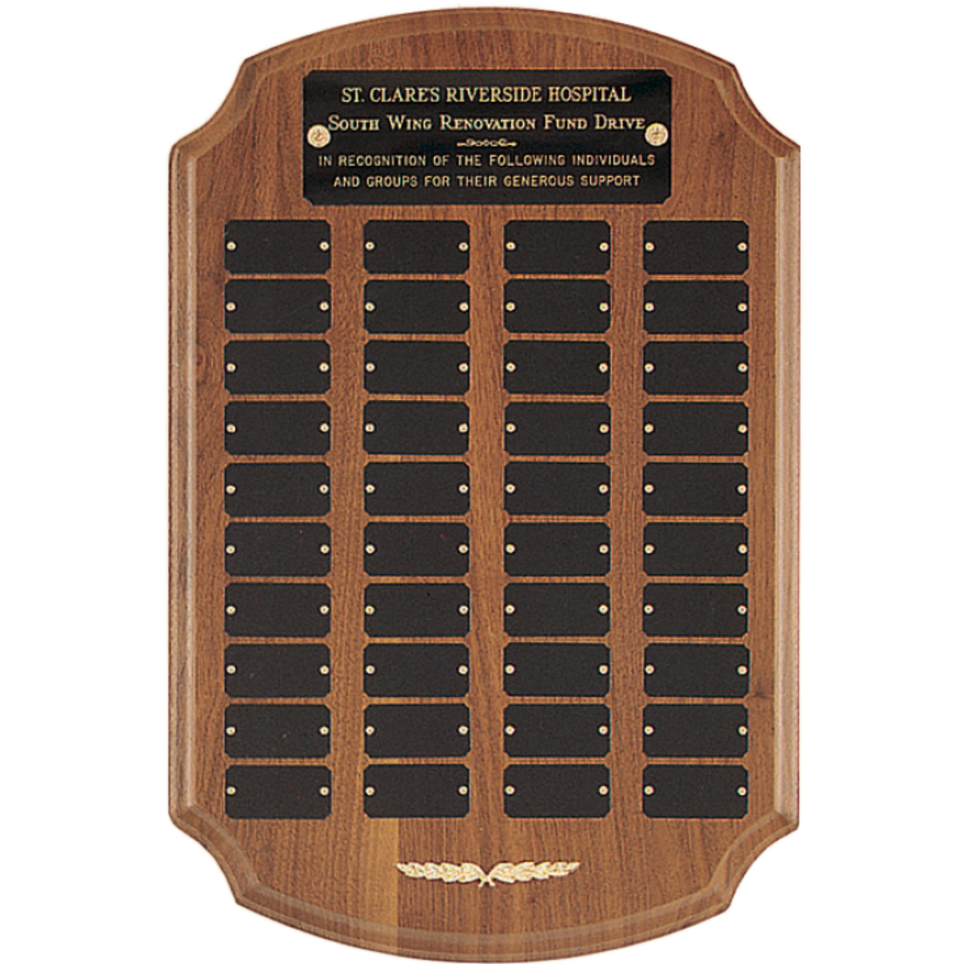 American Walnut Perpetual Plaque 170 12" x 18" / Walnut / 40 Plates