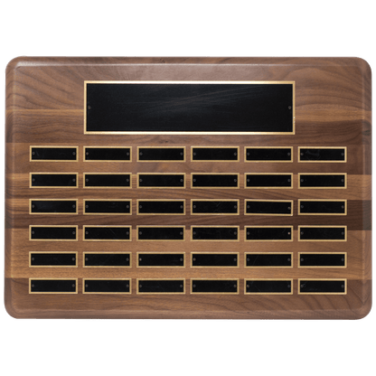 American Walnut Perpetual Plaque 2301 15" x 21" - 36 Plates / Walnut