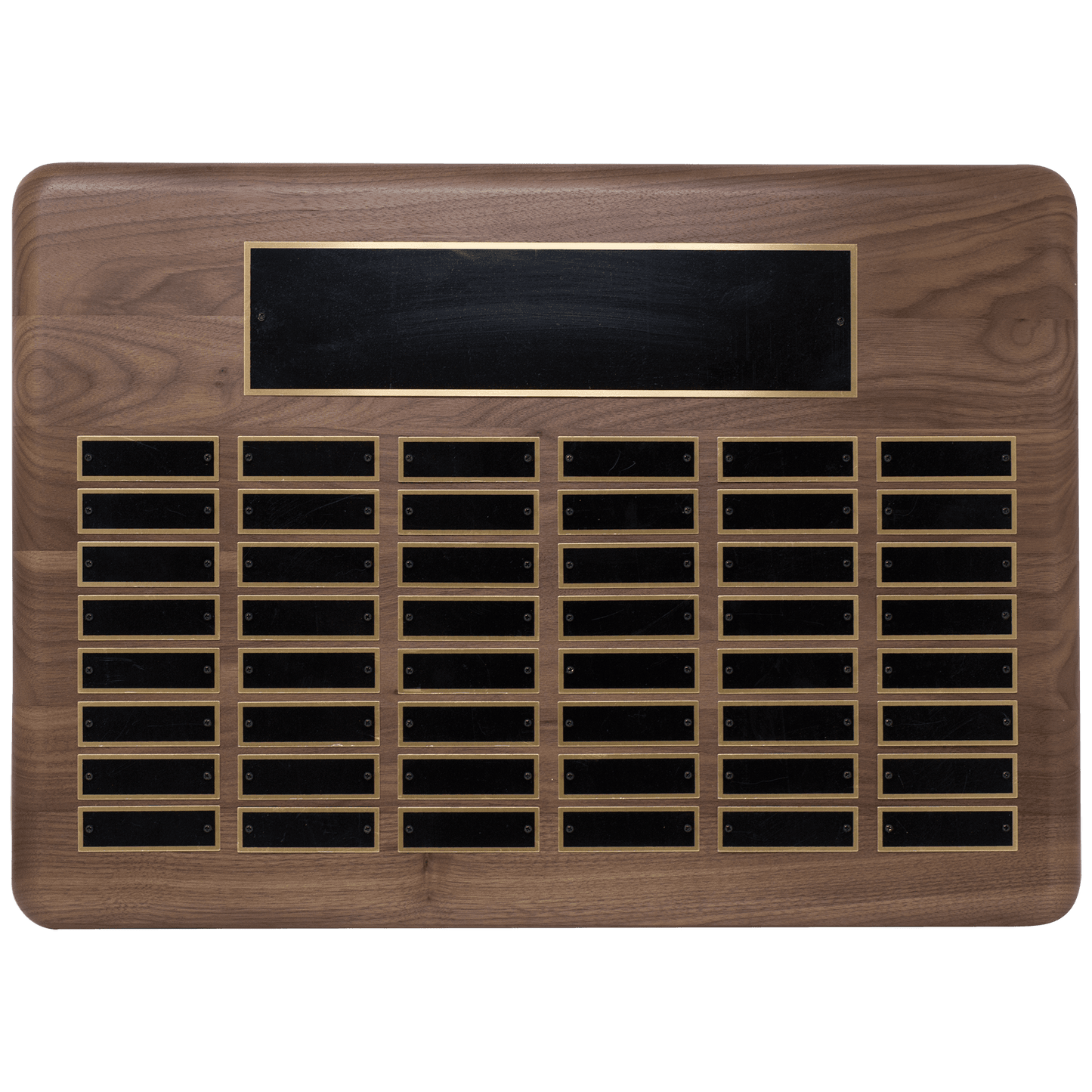 American Walnut Perpetual Plaque 2301 15" x 21" - 48 Plates / Walnut