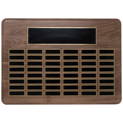 American Walnut Perpetual Plaque 2301 15" x 21" - 48 Plates / Walnut